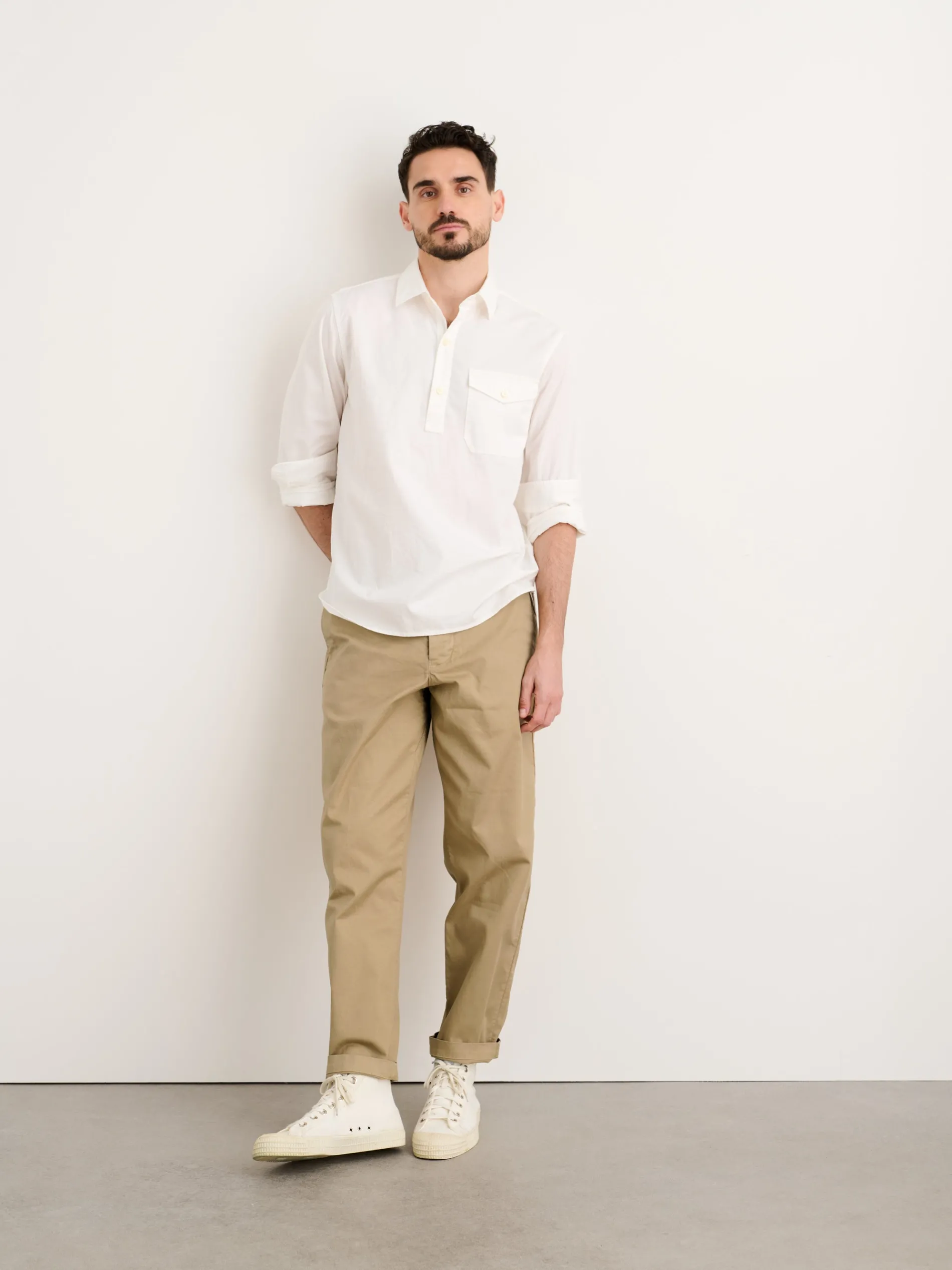 Flat Front Pant In Vintage Twill