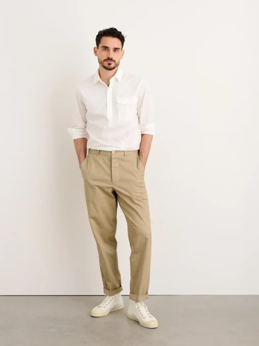 Flat Front Pant In Vintage Twill