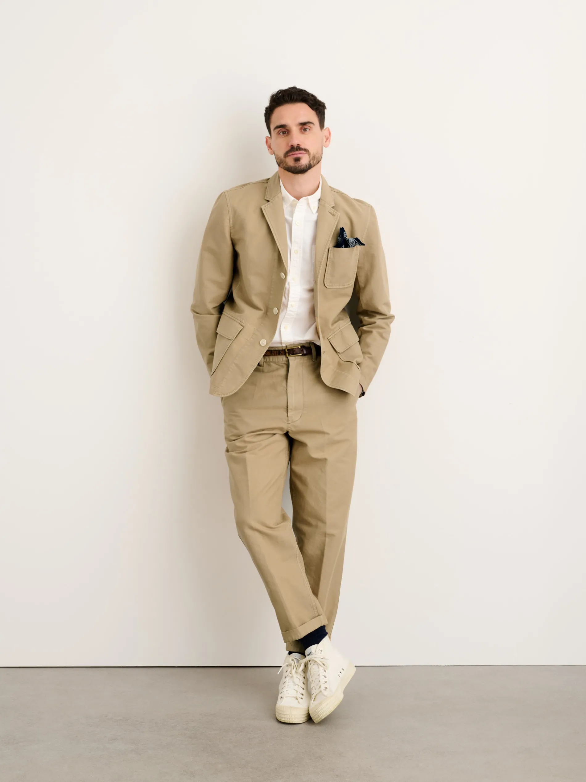 Flat Front Pant In Vintage Twill