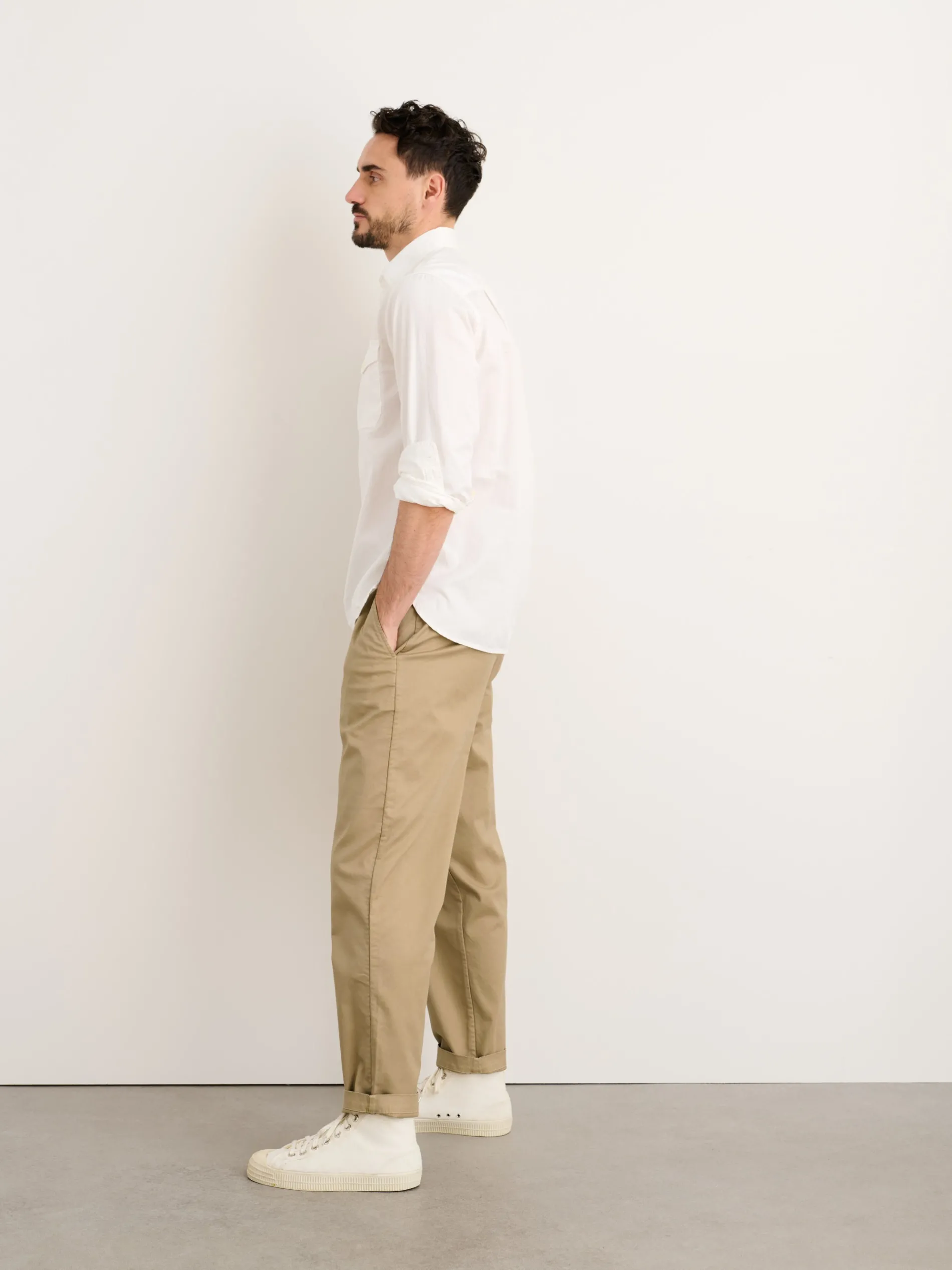 Flat Front Pant In Vintage Twill