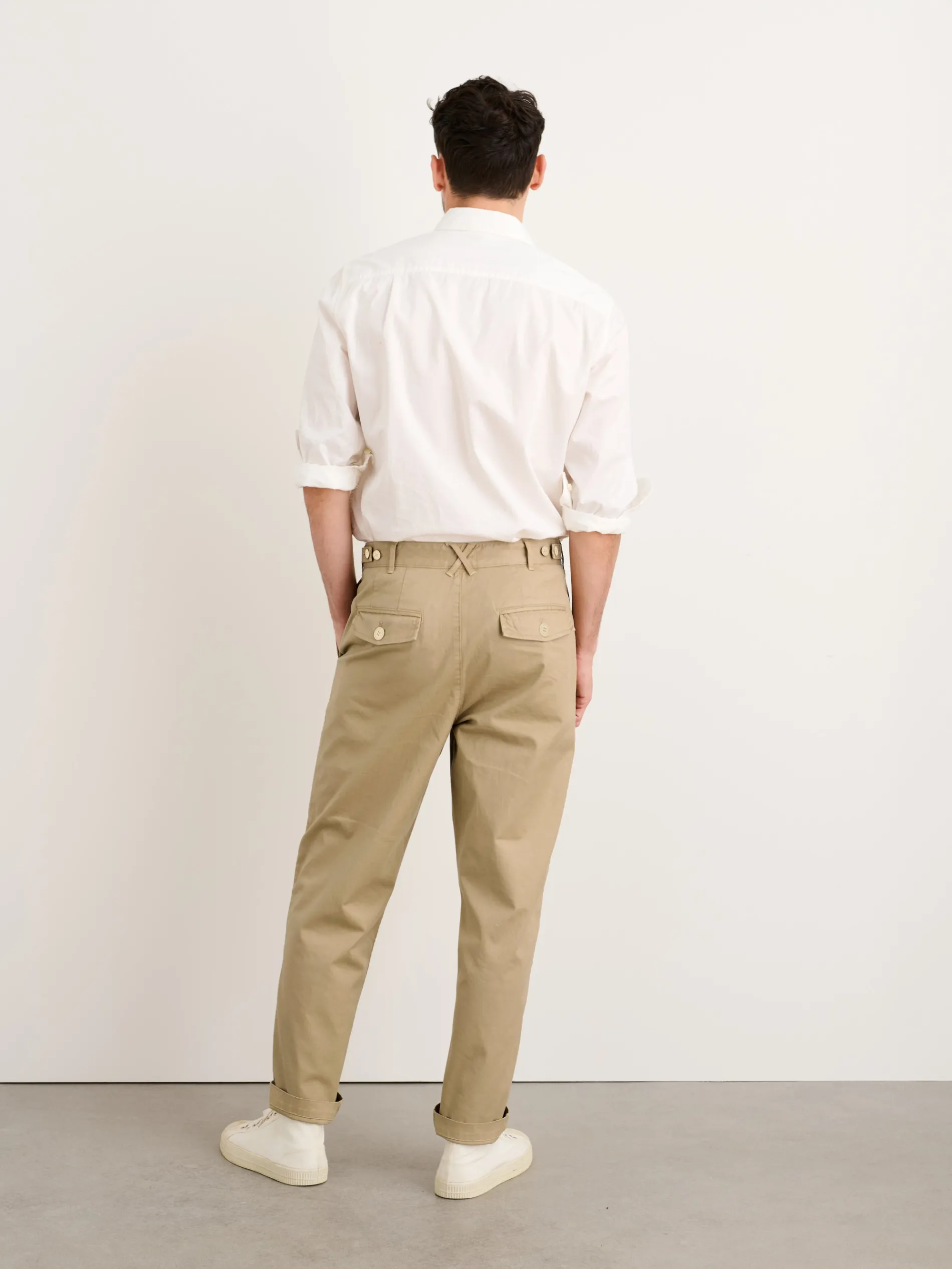 Flat Front Pant In Vintage Twill