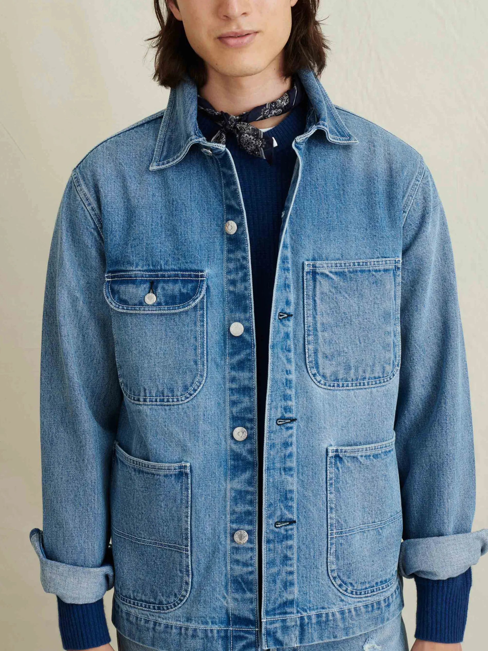 Work Jacket In Vintage Wash Denim