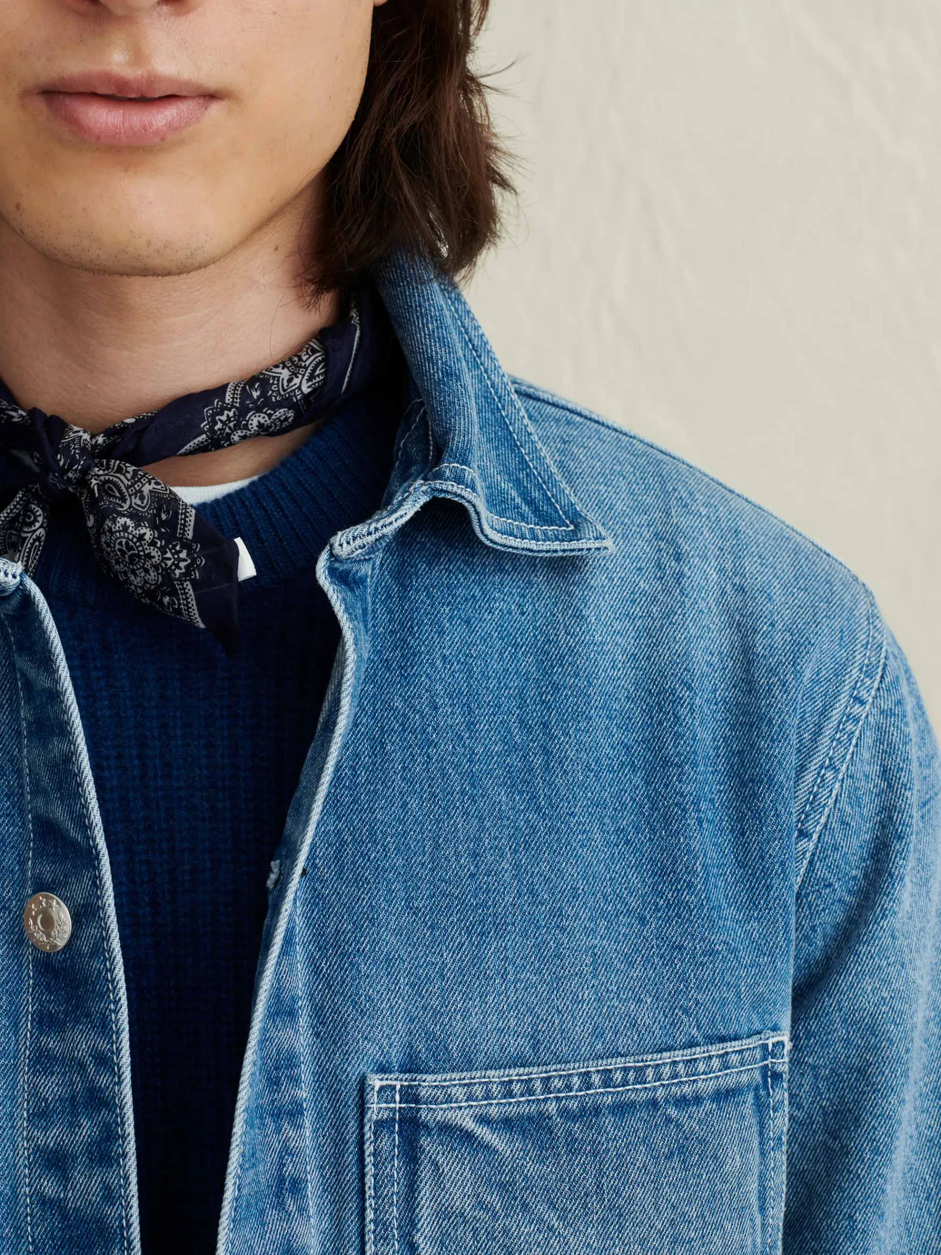 Work Jacket In Vintage Wash Denim