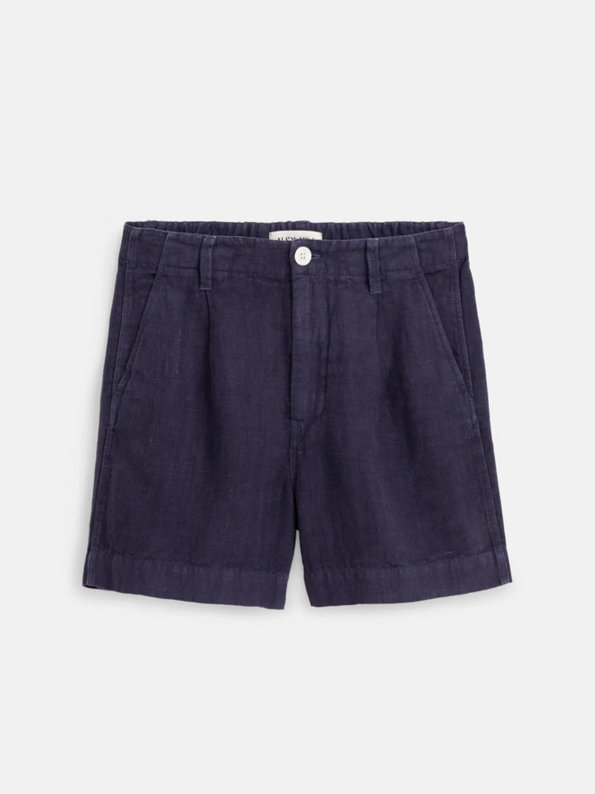 Pleated Pull On Shorts In Linen