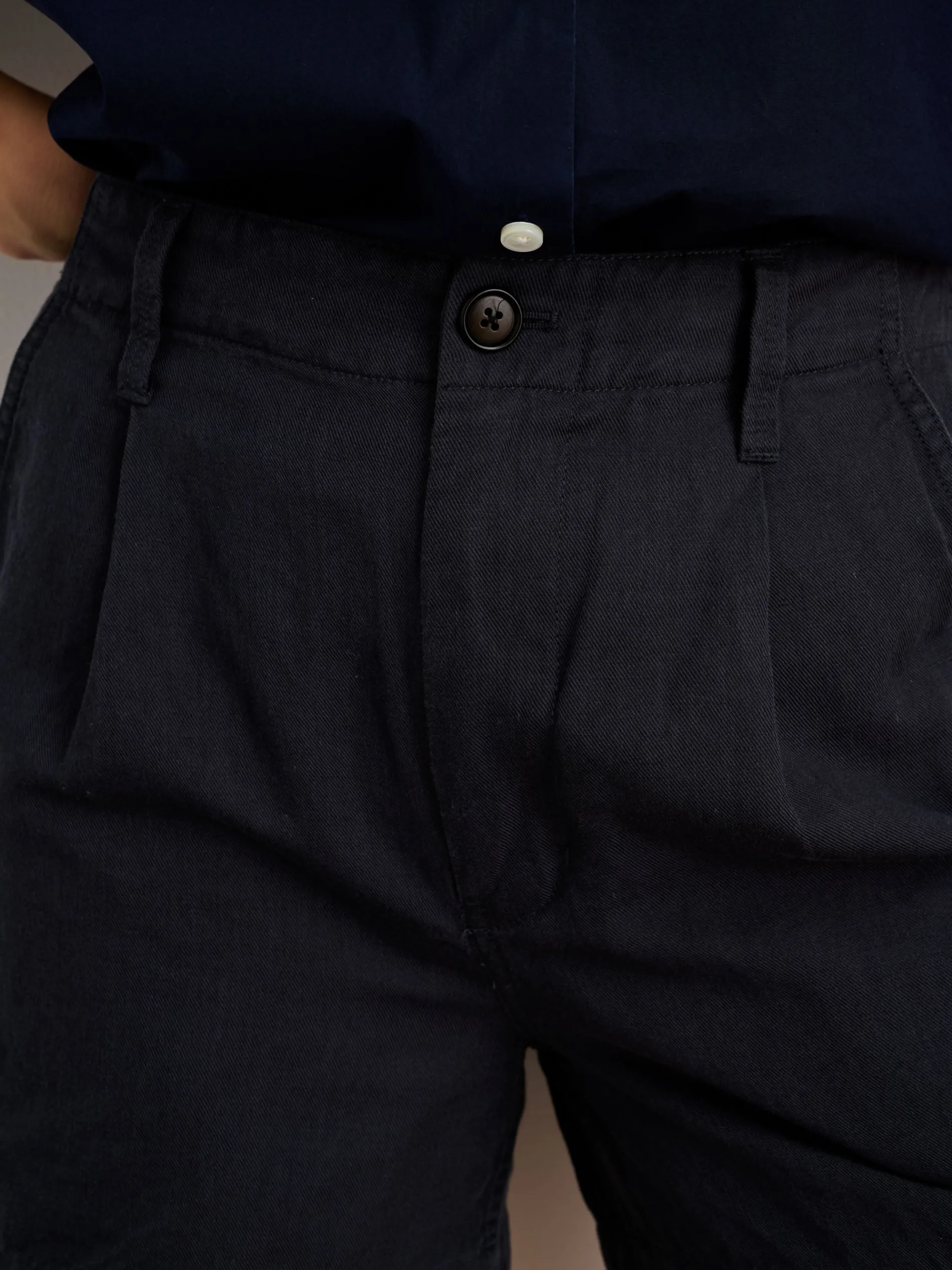 Pleated Shorts In Twill