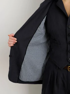 Suitish Blazer In Drapey Twill